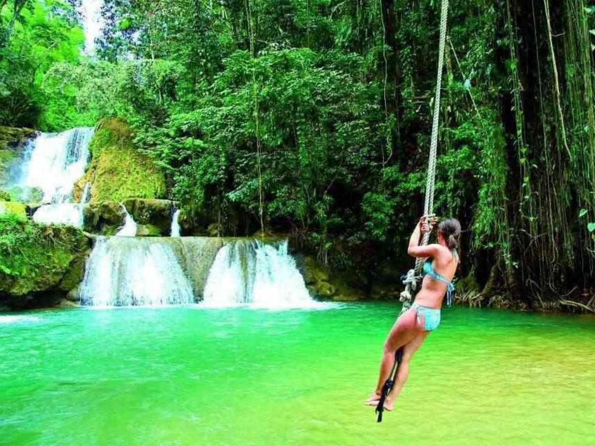 [Hidden gameplay 2: natural swimming pool + rope swing, water park visual sense]