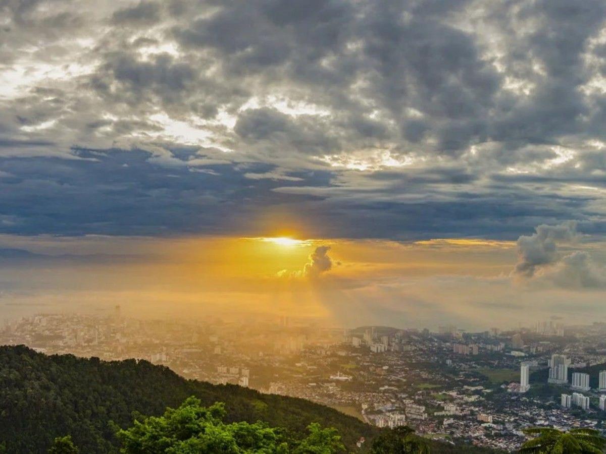 Sunset on Penang Hill: a moment of golden splendor